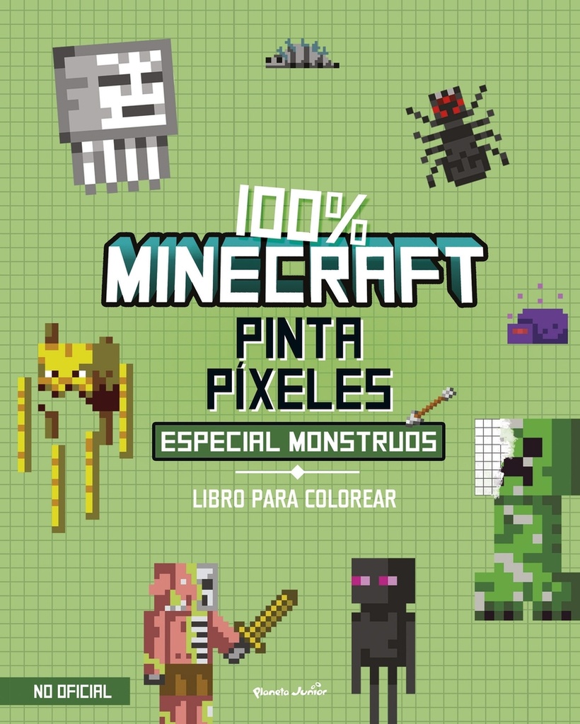 100% MINECRAFT PINTA PIXELS - Libro para colorear