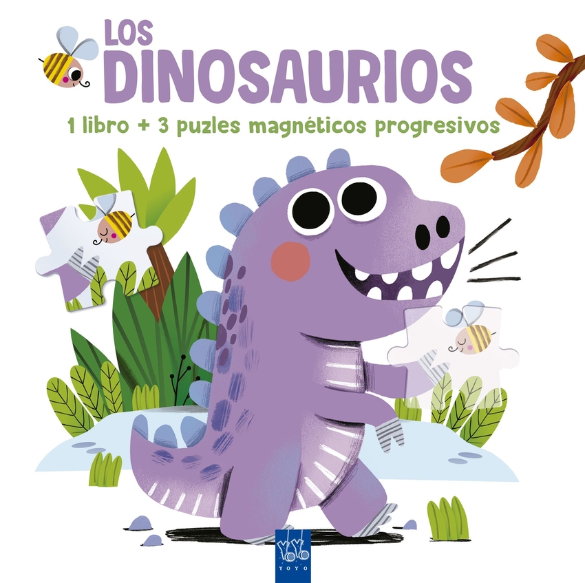 LOS DINOSAURIOS - 1 libro + 3 puzles magnéticos progresivos